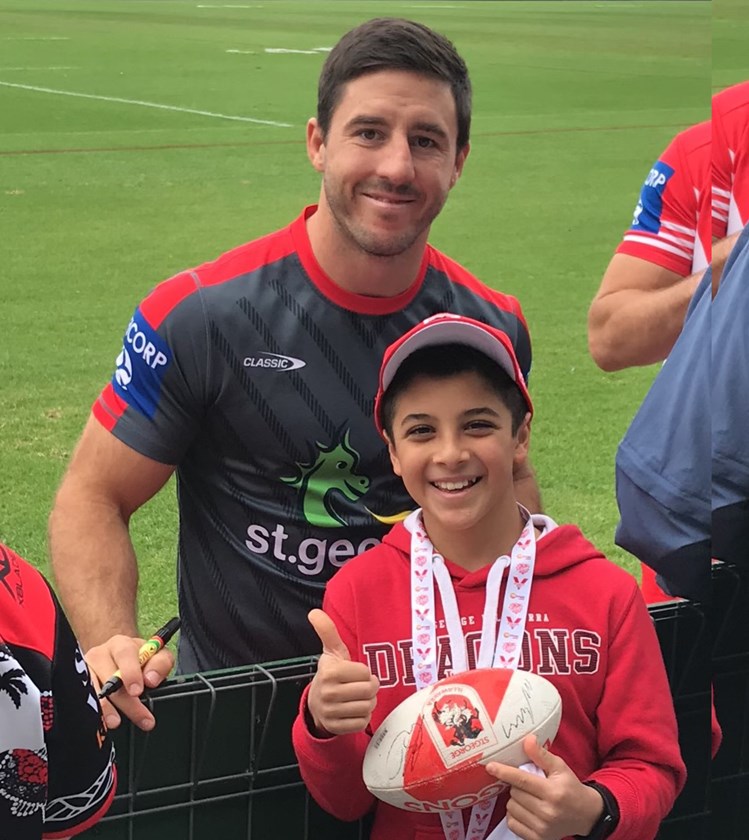 Dominic and his idol Ben Hunt at a Kogarah family event