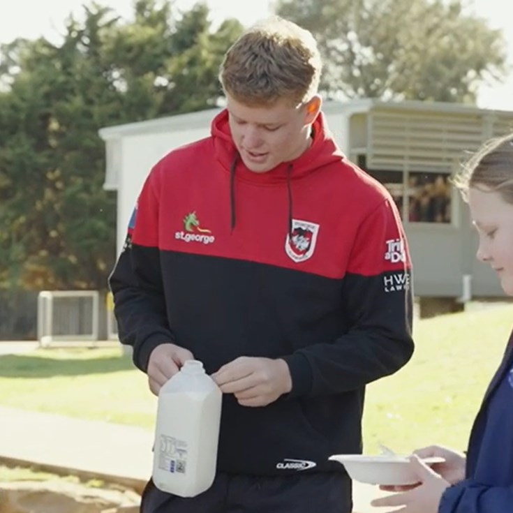 Dragons visit Gerringong to announce BYCB Learning Icon Design winner