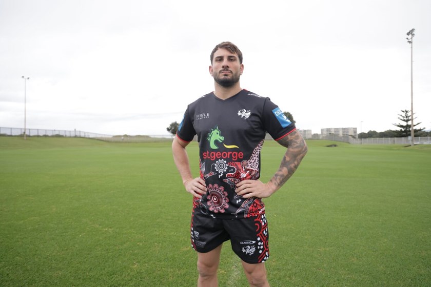 2017 Indigenous All Star Jack Bird showing off the Dragons' 2024 Indigenous Training Range.