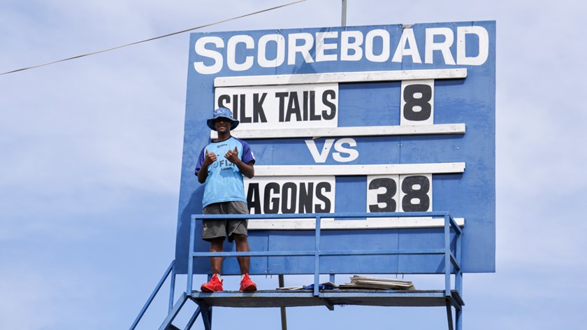 Our scoreboard operator keeping busy.