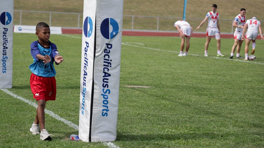 The side's ball-boy for the day.