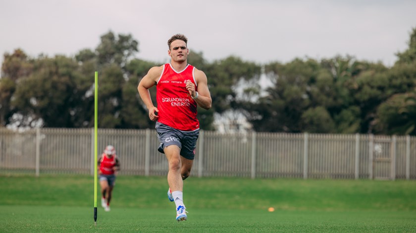 Buchanan training hard in the summer heat.